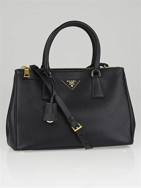 prada black saffiano lux leather small zip tote bag bn1801